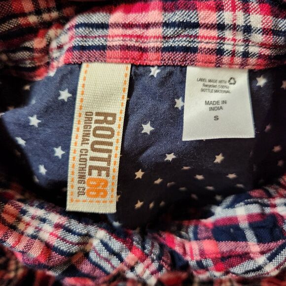 Route 66 Plaid Button-Up Shirt – Juniors Small, Long Sleeve, Roll Tab - Picture 8 of 8